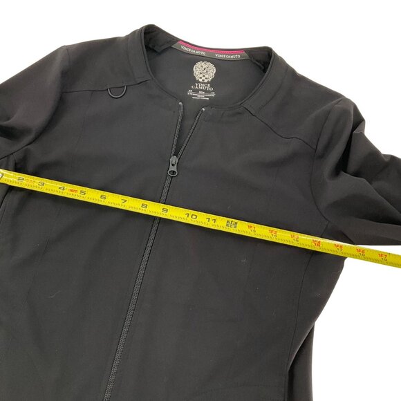 Vince Camuto  Womens Black Scrub Jacket & Top Set XS Polyester/Spandex Blend - Picture 10 of 16